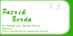 patrik berda business card